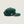 A dark green baseball cap with white embroidered logos on the front and side, featuring a white rope detail along the edge of the curved brim, set against a solid light beige background.